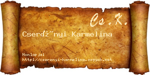 Cserényi Karmelina névjegykártya